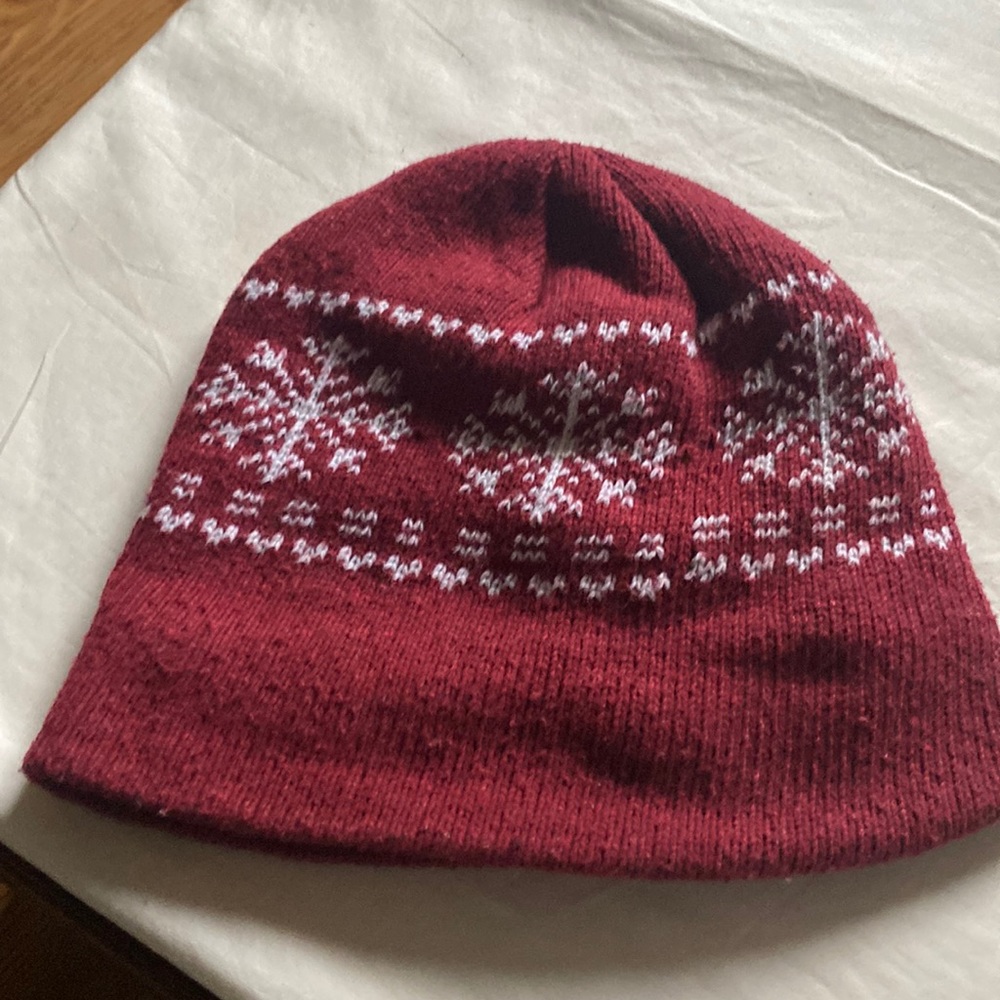 Red and white hat